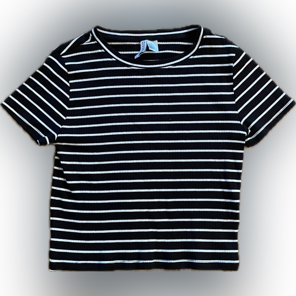 H&M Tops - H&M Black and White Striped Blouse